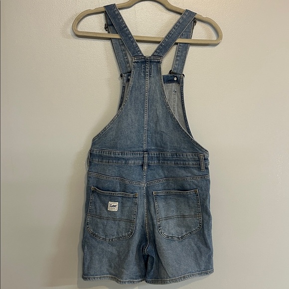 Lee Denim Shortalls Womens XS Blue Overalls Shorts Workwear Stretch Y2K Vintage - Picture 3 of 3